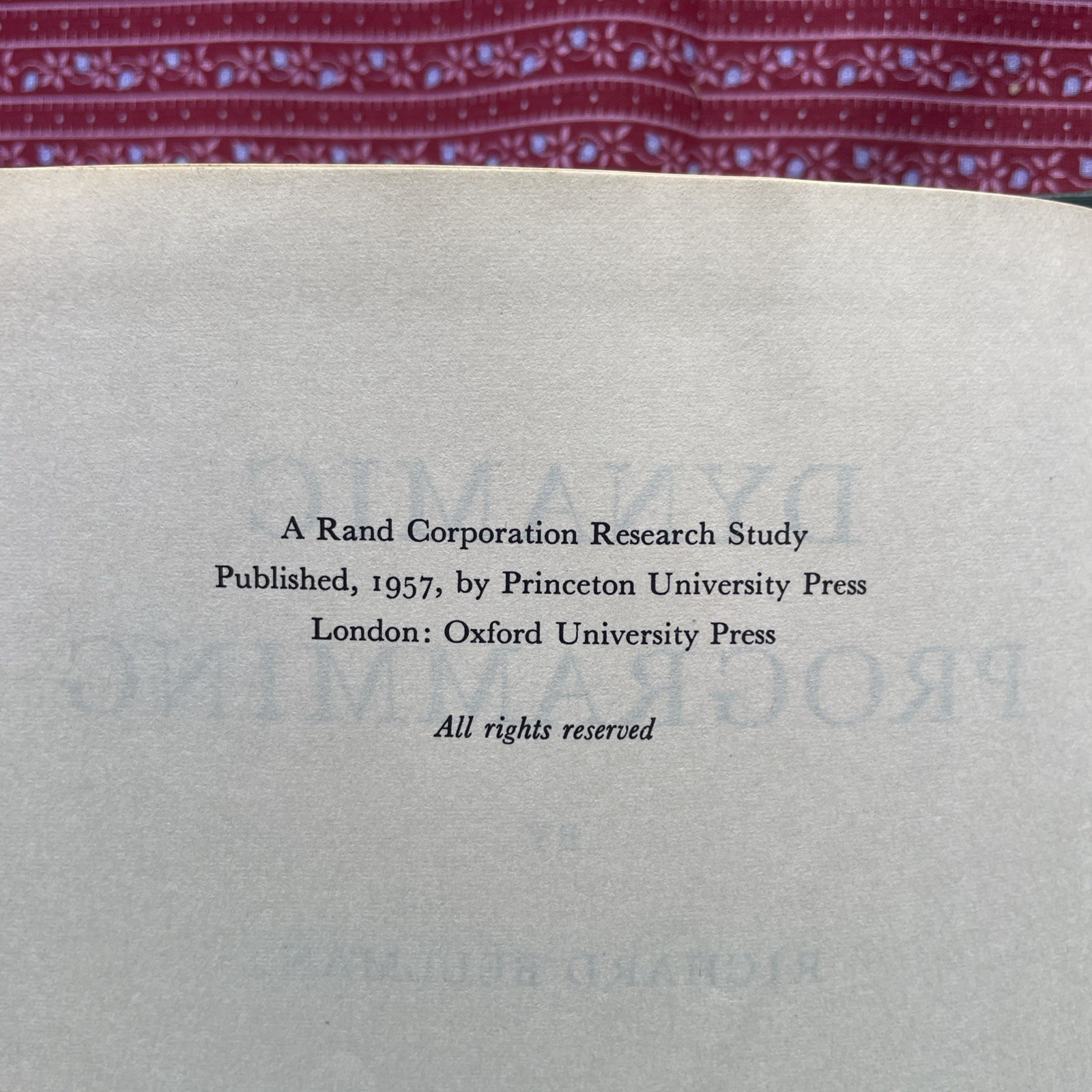 Dynamic Programming by Richard E. Bellman (1957, Princeton Rand Corp VTG HCDJ)