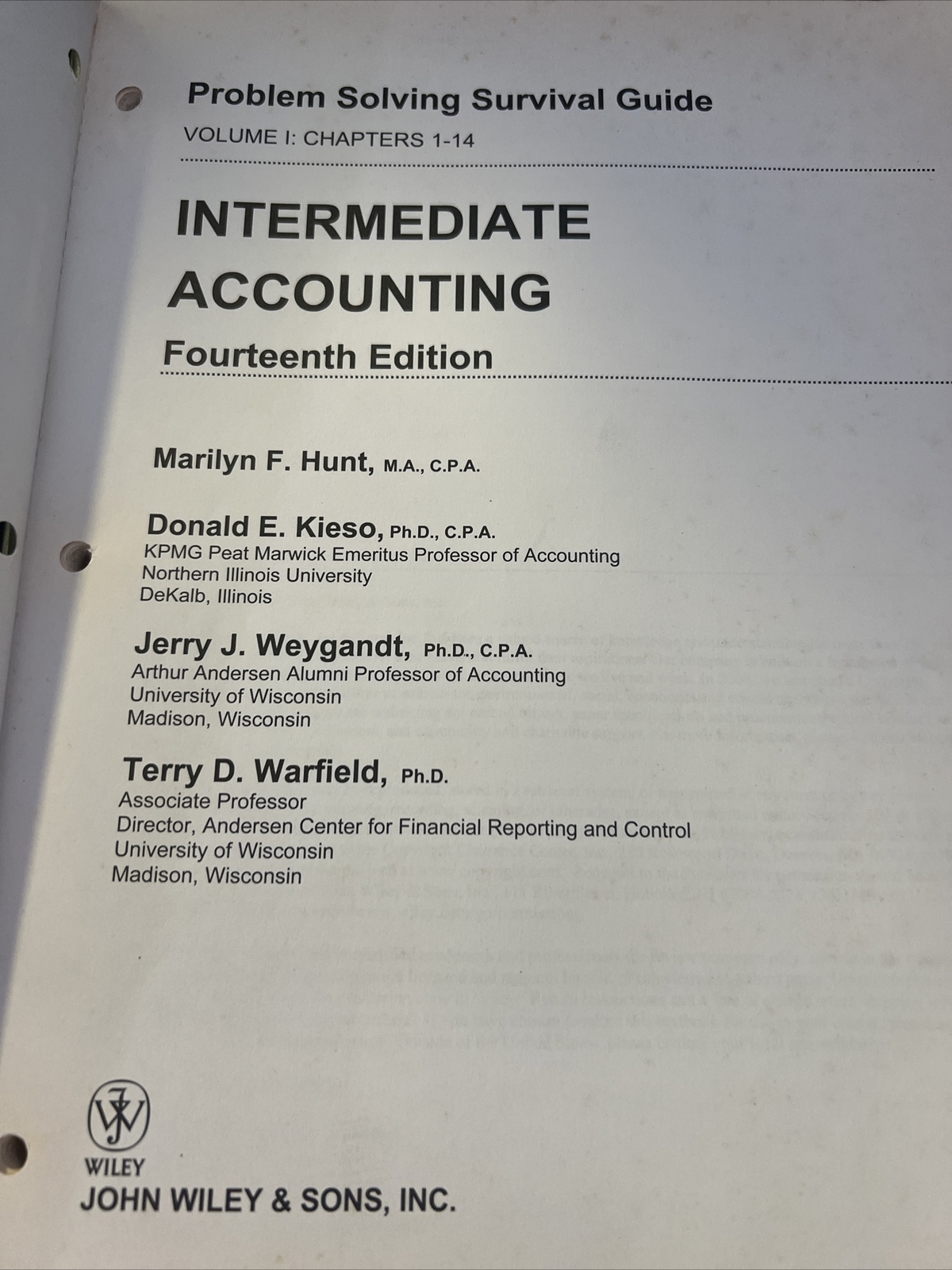Intermediate Accounting Problem Solving Survival Guide: Chapters 1-14 H1