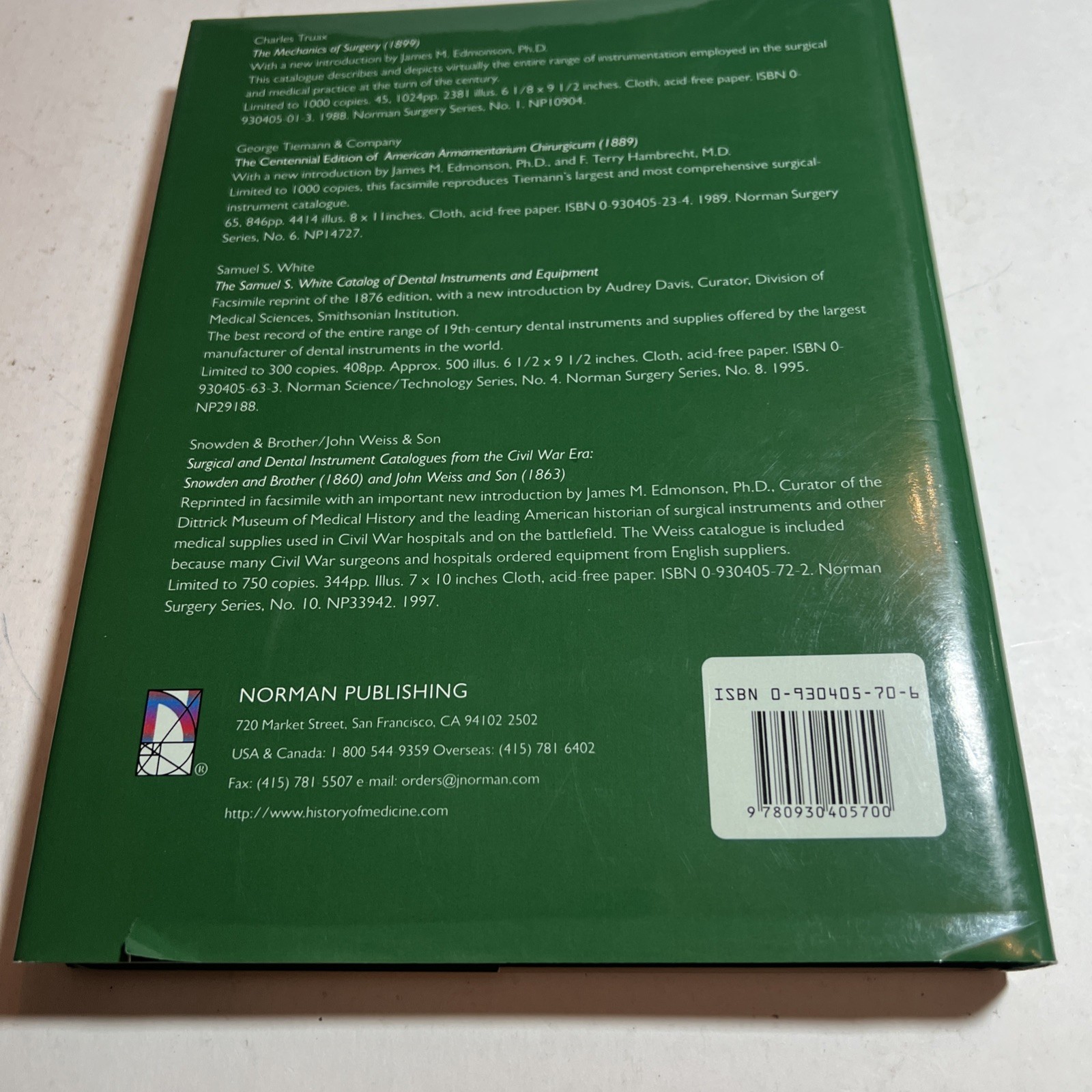 American Surgical Instruments: The History of Their Manufacture….HD VG