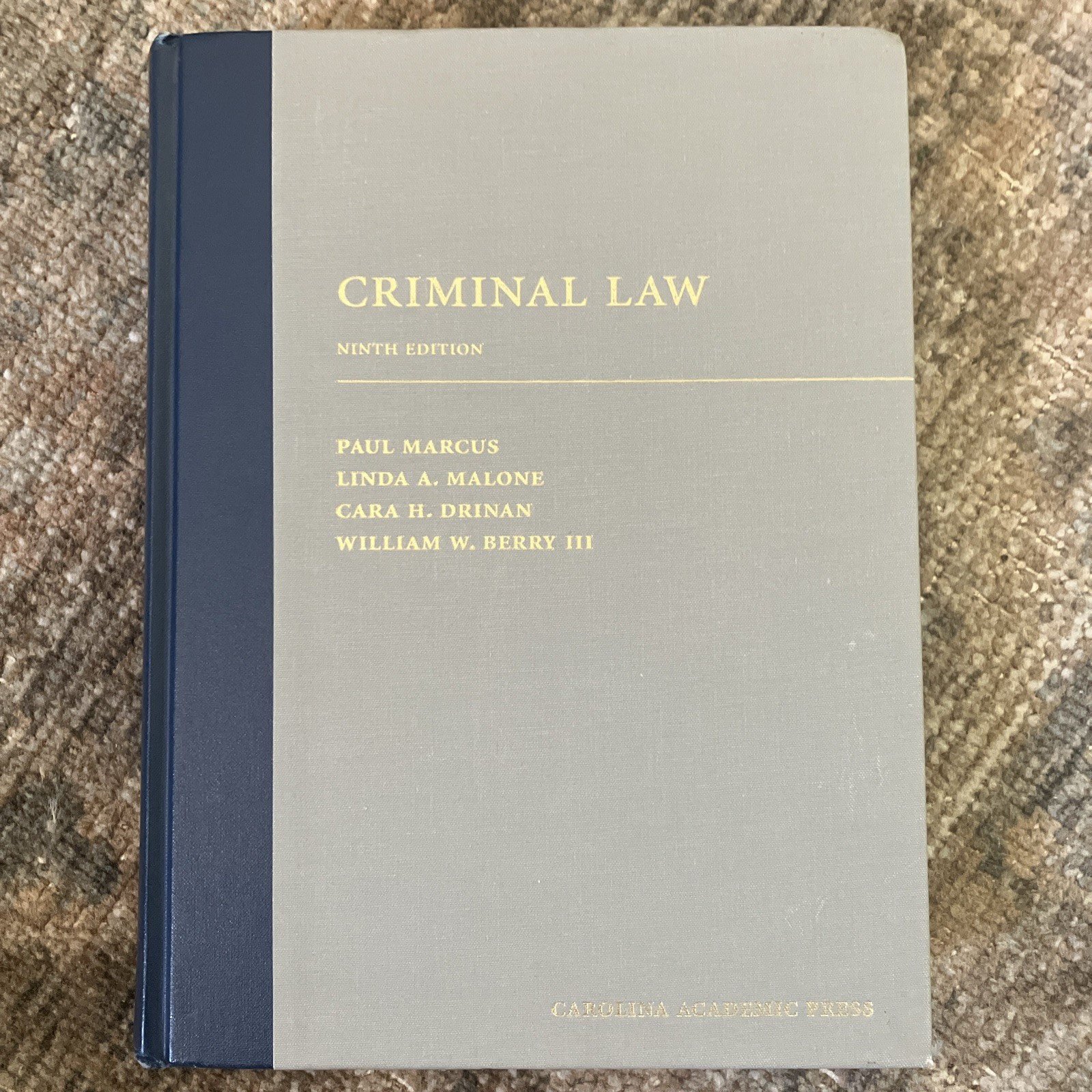 Criminal Law, Ninth Edition – Carolina Academic Press, Hardcover, Used GOOD
