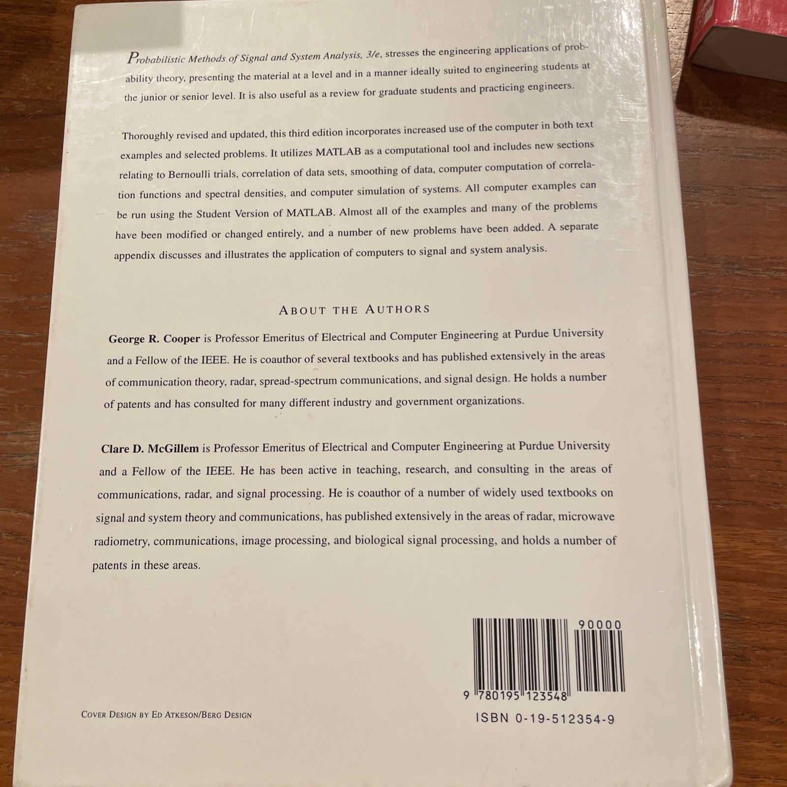 Probabilistic Methods of Signal System Analysis By Cooper 3rd ed-9780195691894