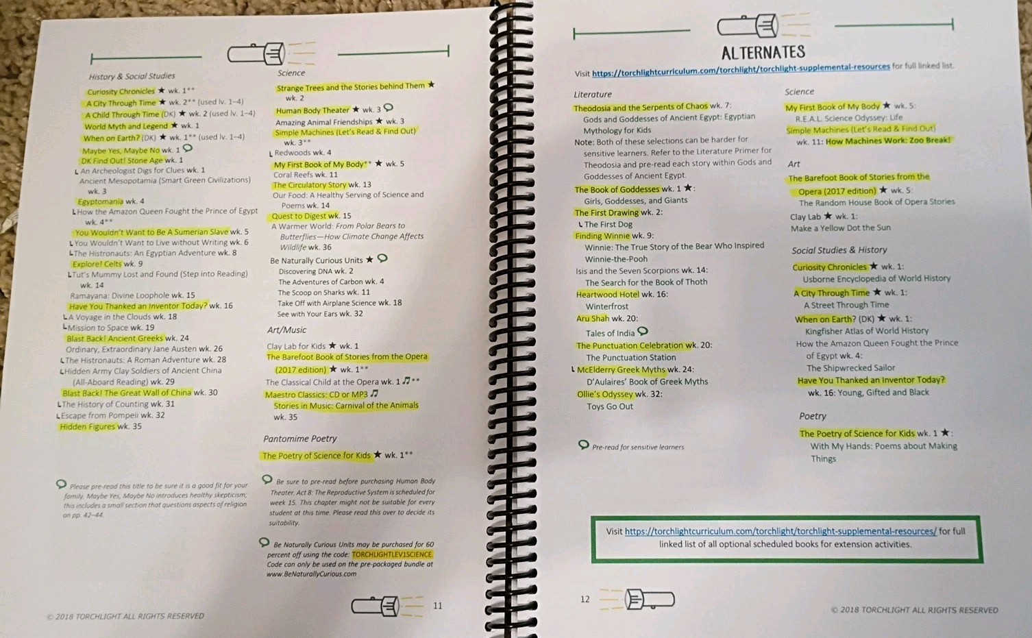 Level 1 Myth & Magic Torch Light Literature Based Secular Curriculum Ages 6-9