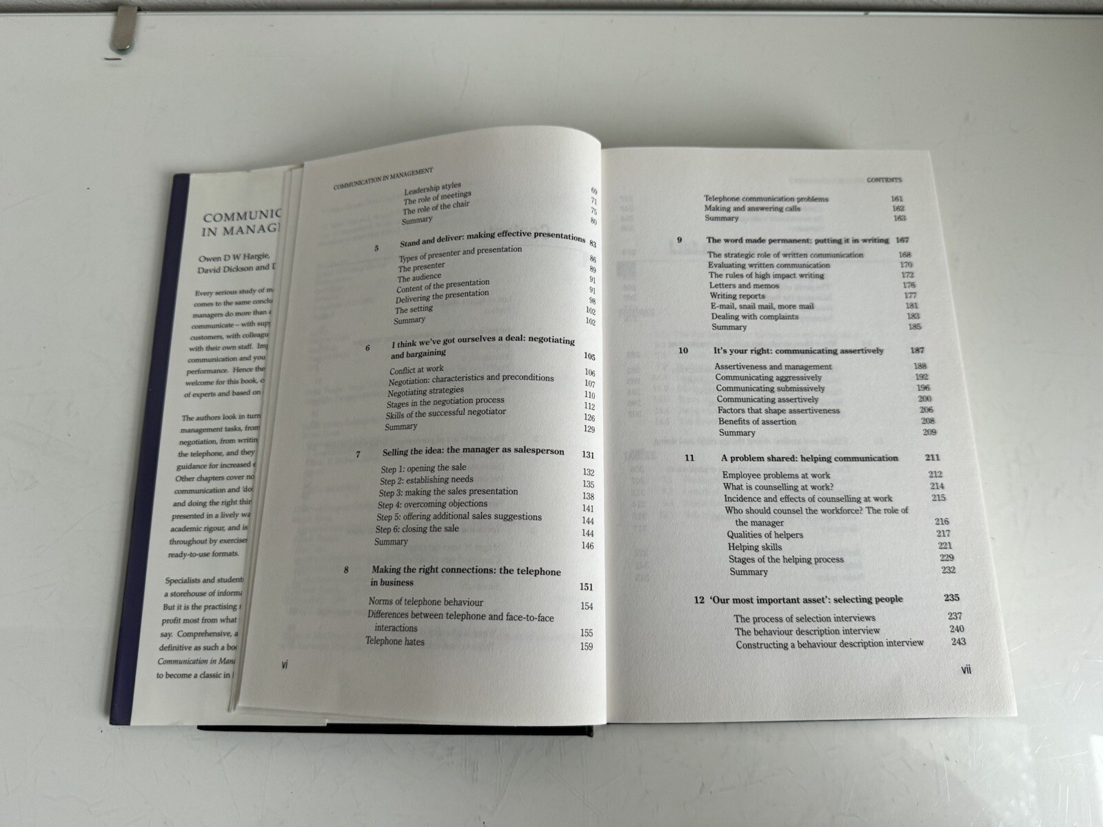 Communication in Management,Owen D W Hargie 1999 Hardcover Dickson Tourish Book