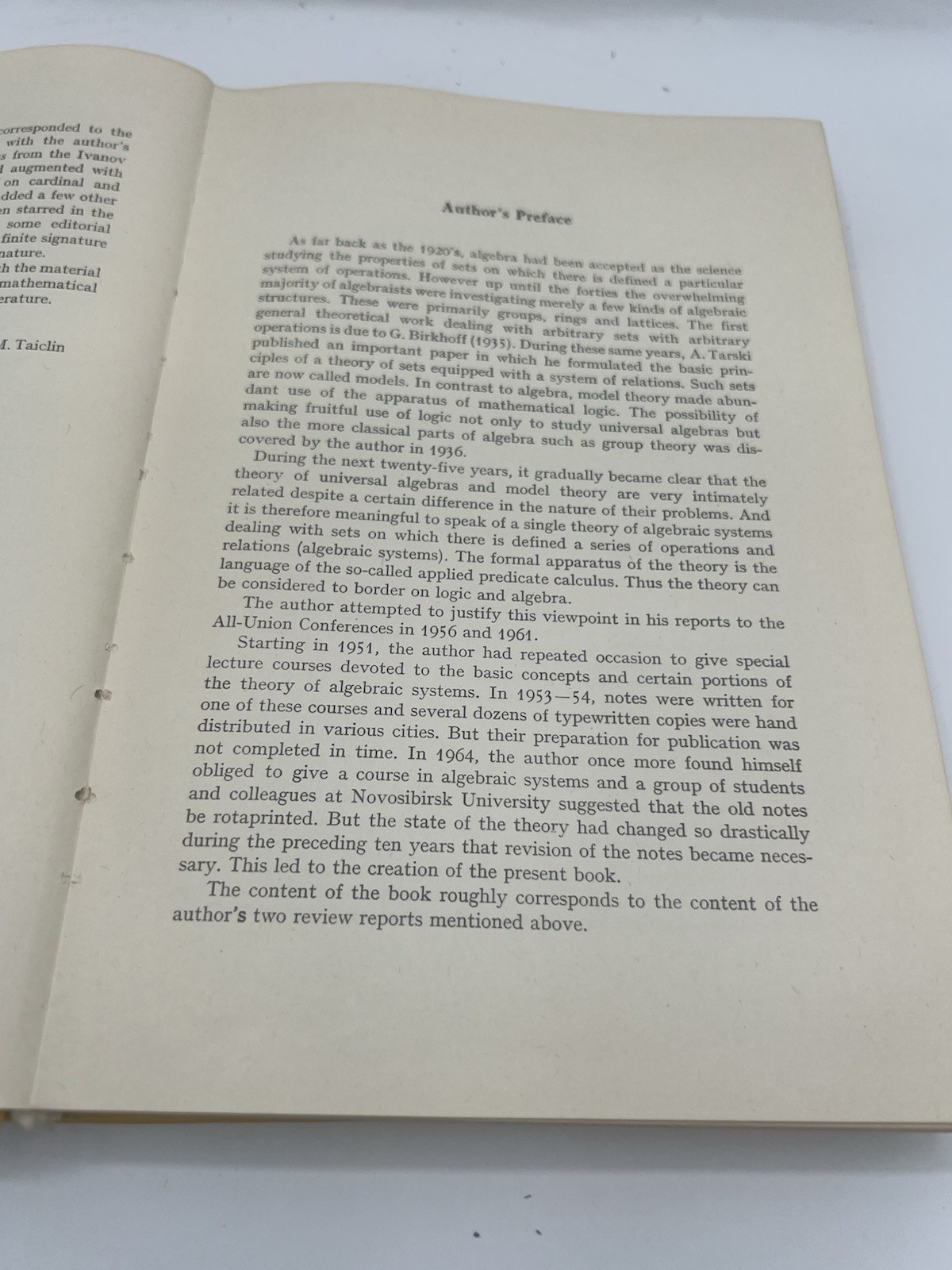 Algebraic Systems ( Volume 192) By A. I. Mal’cev Translated Seckler, Doohovskoy
