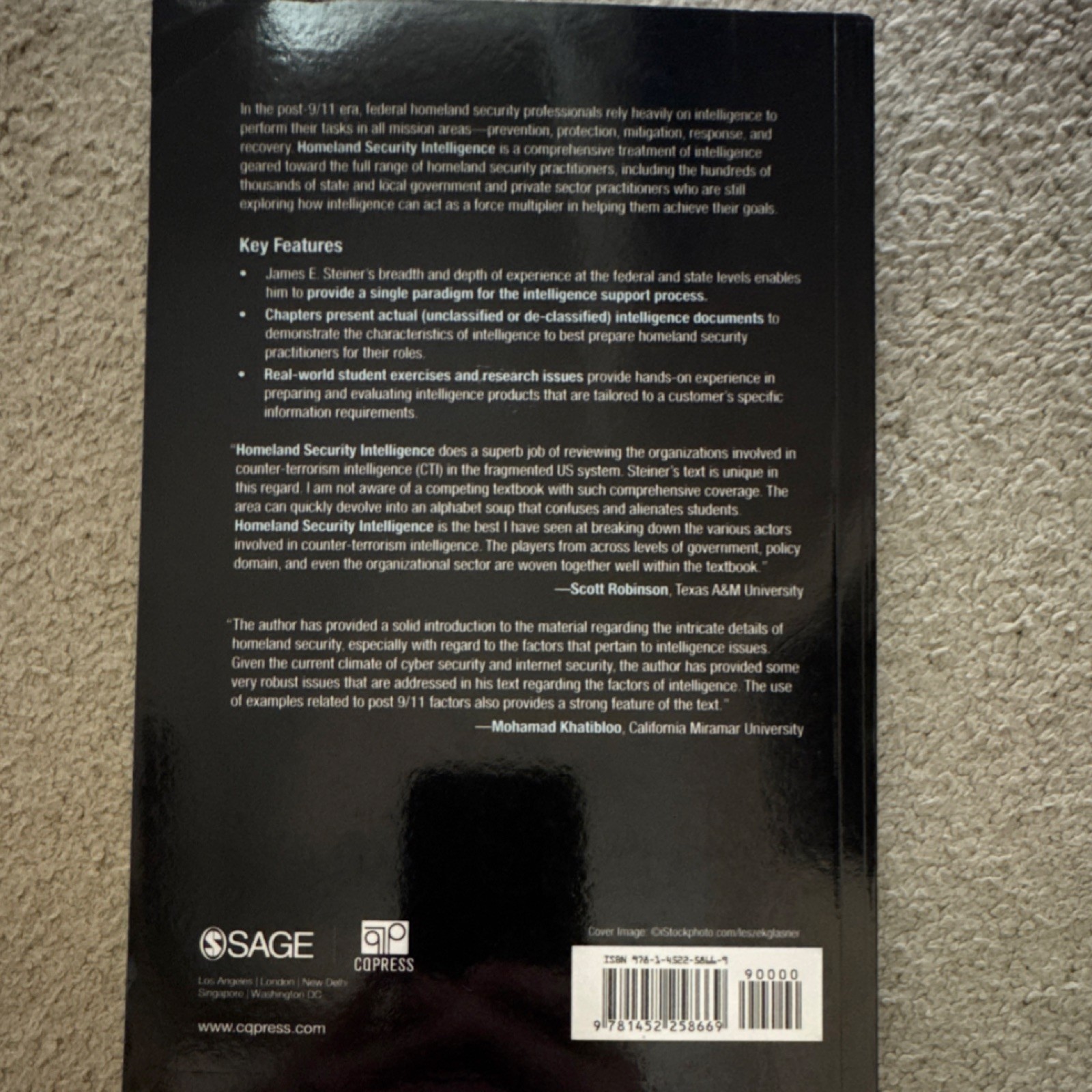 Homeland Security Intelligence James E. Steiner Paperback 2019 CQ Press