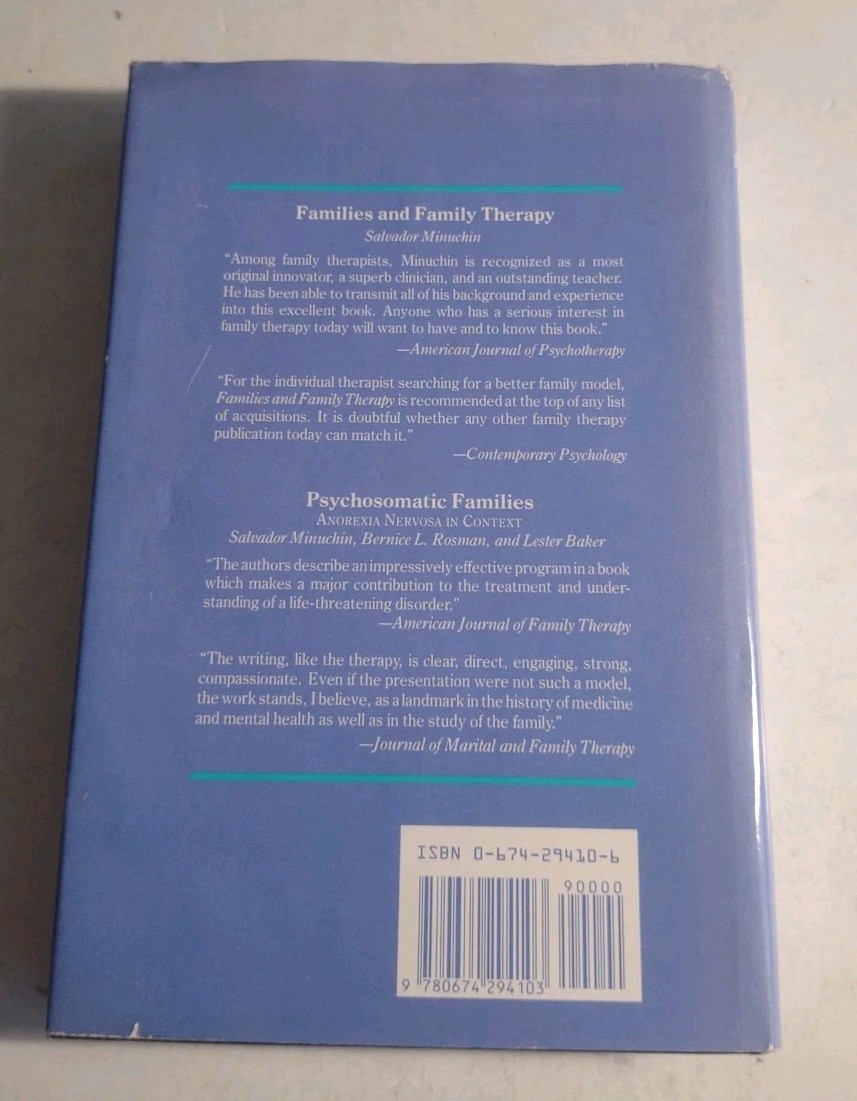 Family Therapy Techniques by Salvador Minuchin & H. Charles Fishman Hardcover.