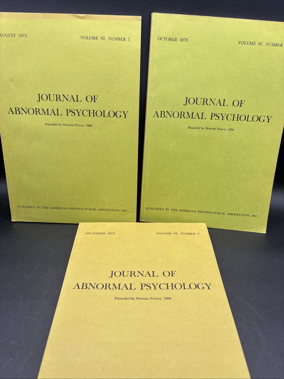 1973 Journal Of Abnormal Psychology Vol 82 1-2-3 APA Behavior Drug Treatment