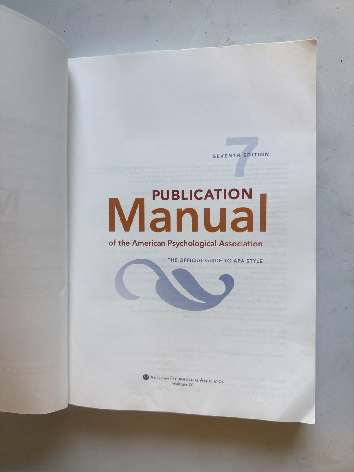 Publication Manual (OFFICIAL) 7th Edition of the American Psychological