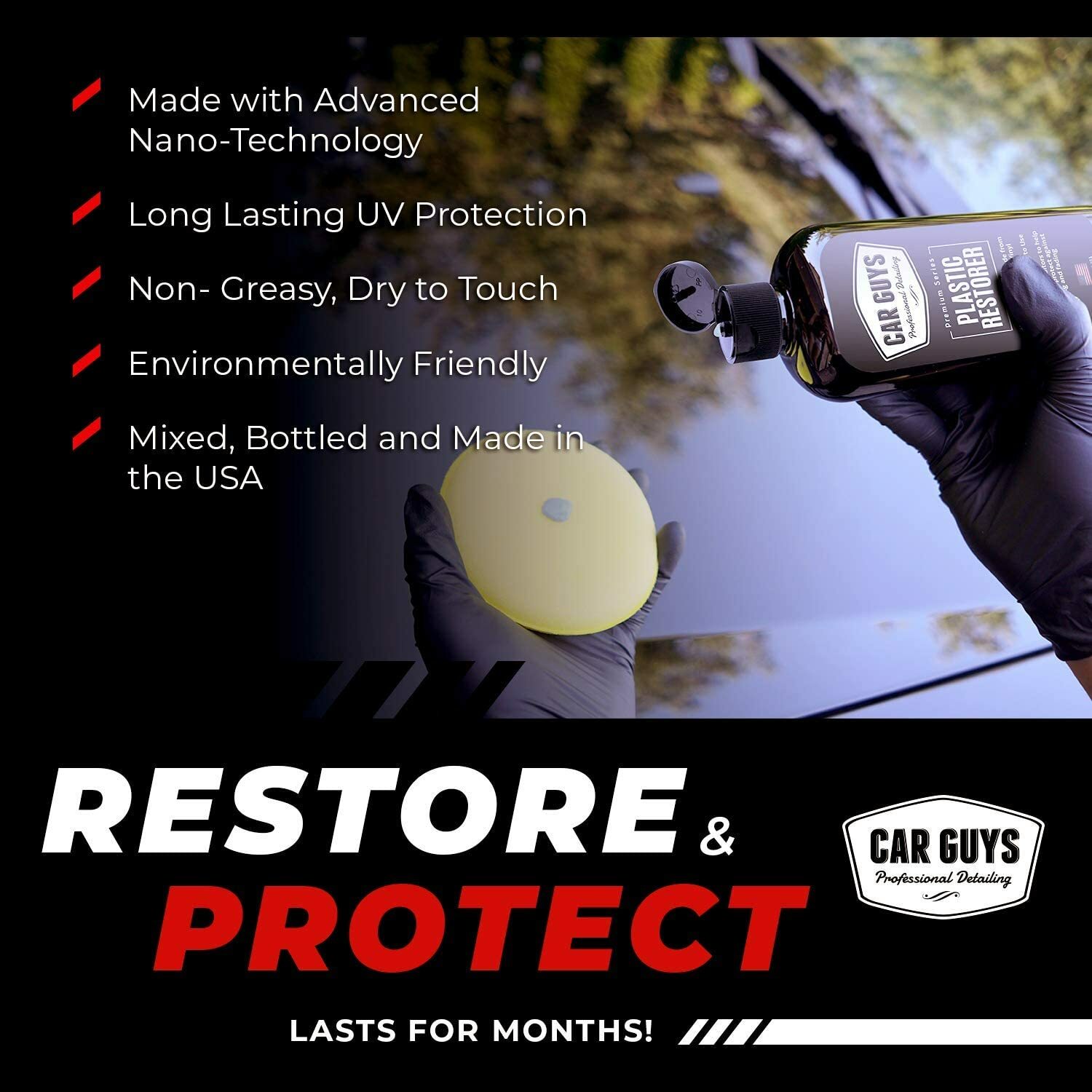 CarGuys Plastic Restorer The Ultimate Solution Bringing Rubber Vinyl Plastic 8oz