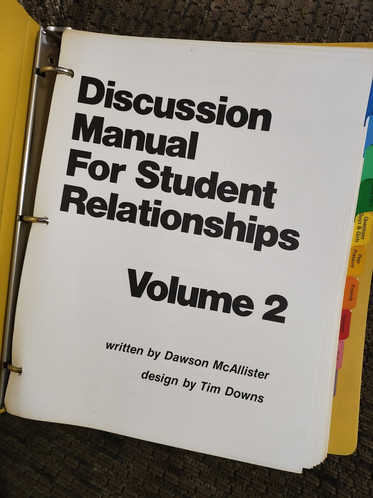 Discussion Manual For Student Relationships Vol 2 By Dawson McAllister