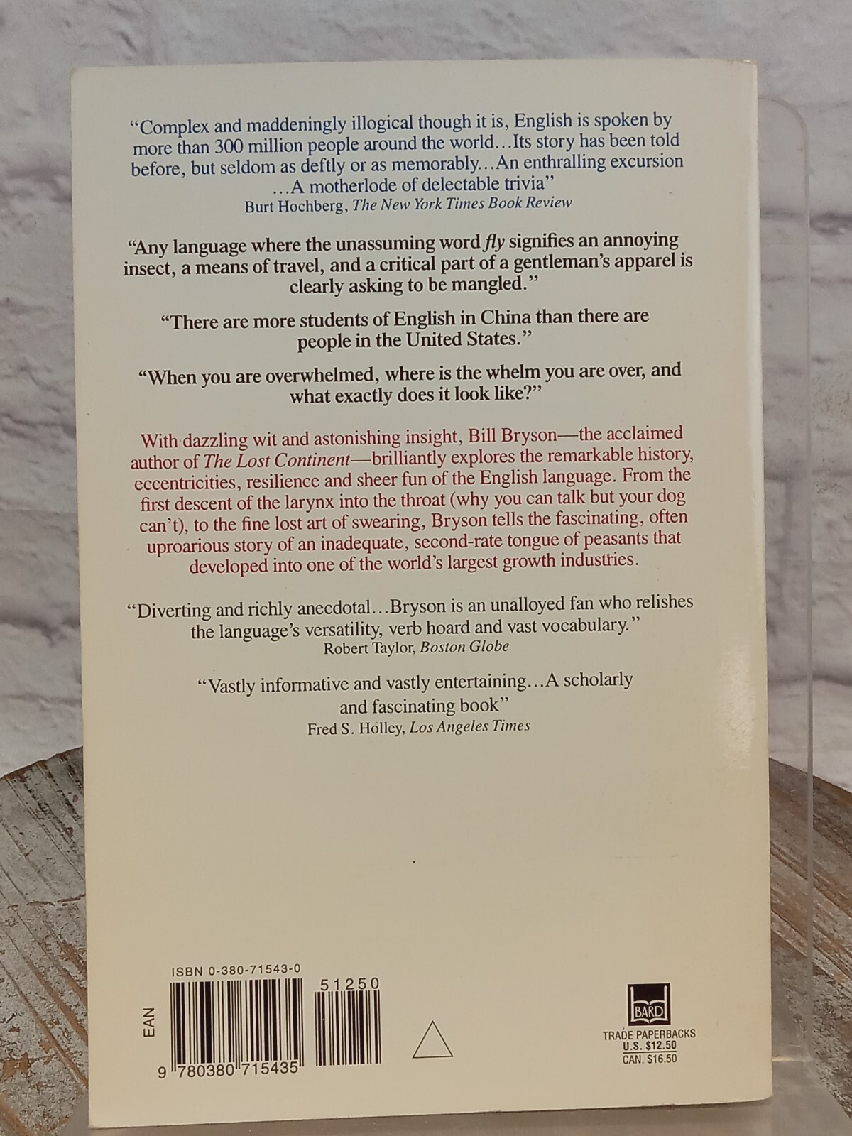Mother Tongue English and How It Got That Way by Bill Bryson 1991 PB