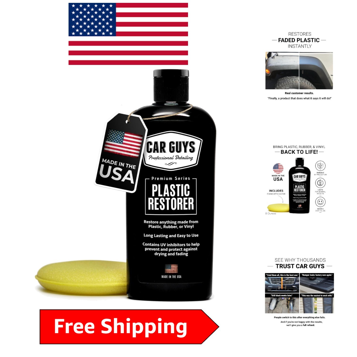 Luxury Plastic Restorer | 8 Oz Kit for Vinyl & Rubber | User-Friendly Detailing