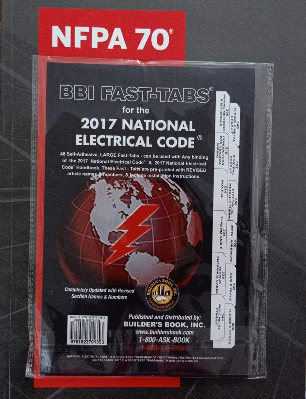 NFPA 70 National Electrical Code NEC 2017 Edition PB WITH BBI TAB PACK OF 10