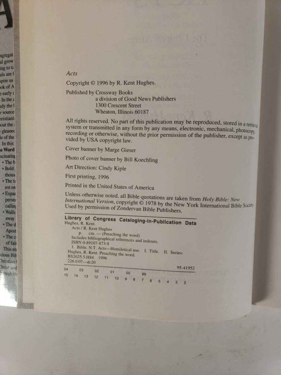 Preaching the Word: Acts The Church Afire by R. Kent Hughes (1996 – First Print