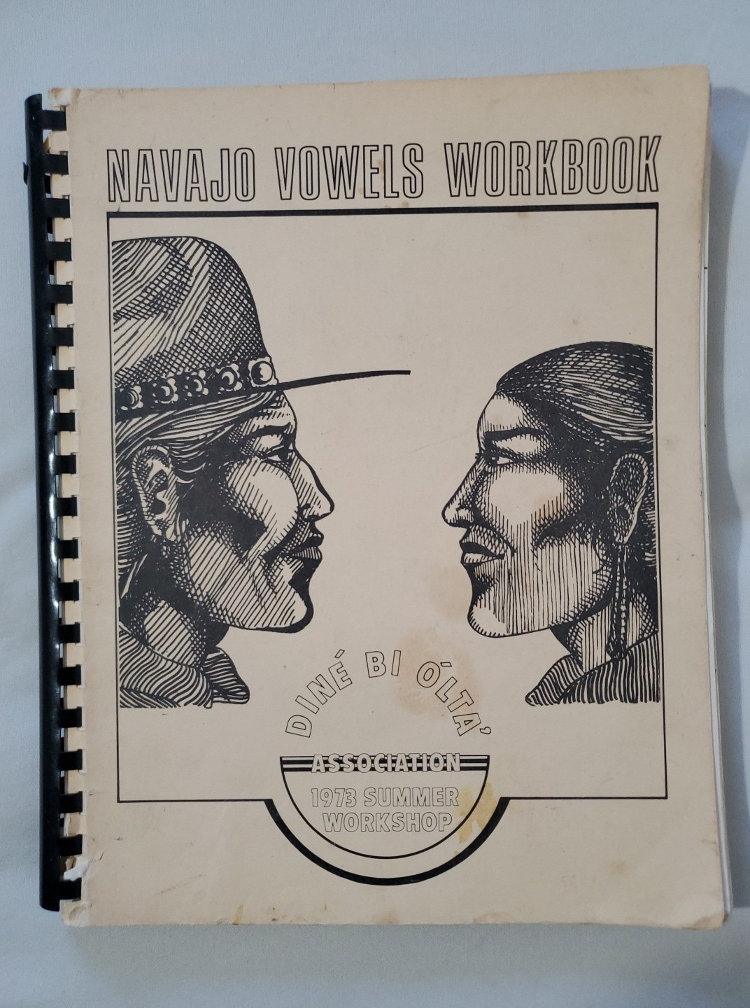 Vintage 1973 Navajo Vowels Workbook Diné Language Study Practice Word Letter