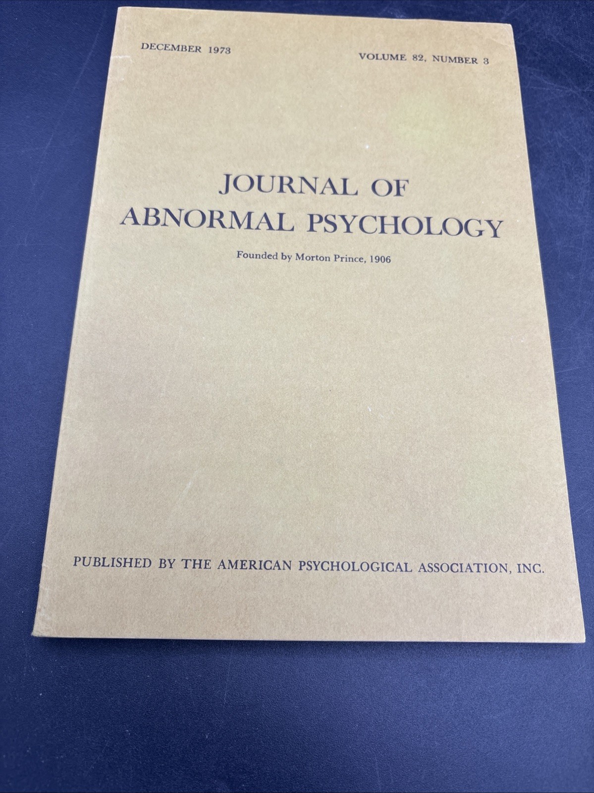1973 Journal Of Abnormal Psychology Vol 82 1-2-3 APA Behavior Drug Treatment