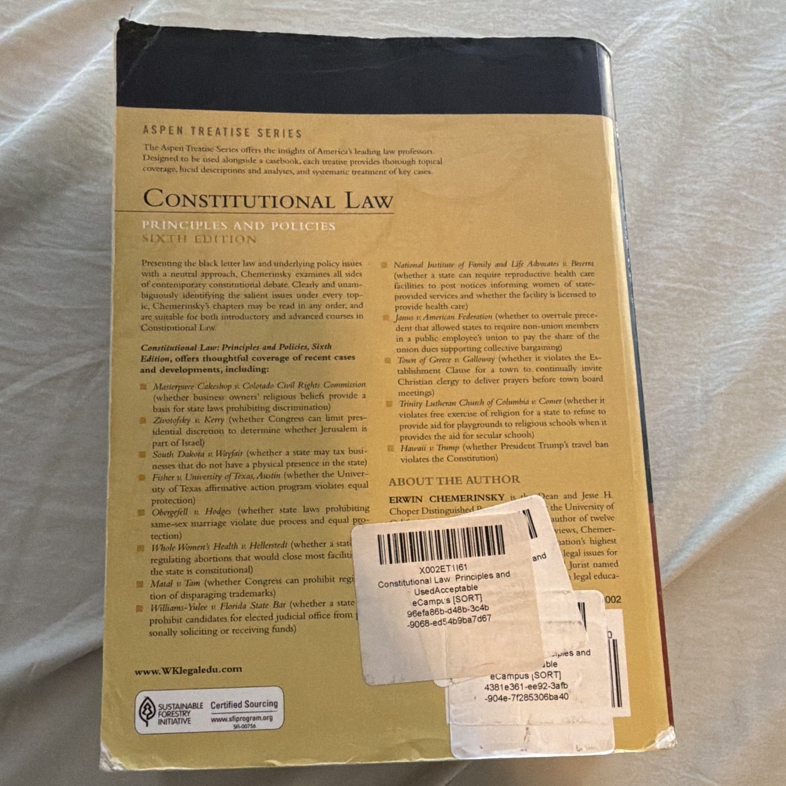 Erwin Chemerinsky Constitutional Law: Principles and Policies 6th PB Wolters