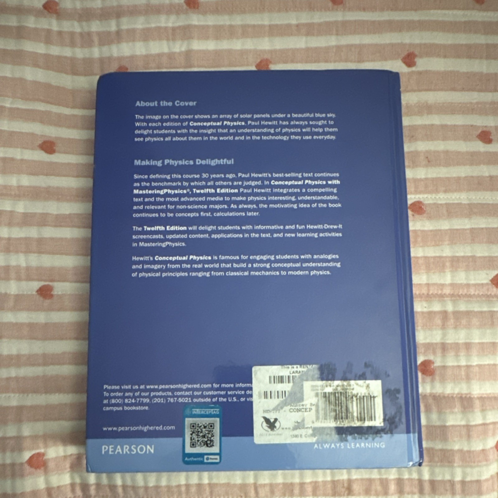 Pearson Conceptual Physics Twelfth Edition Hardcover Paul G. Hewitt 2015