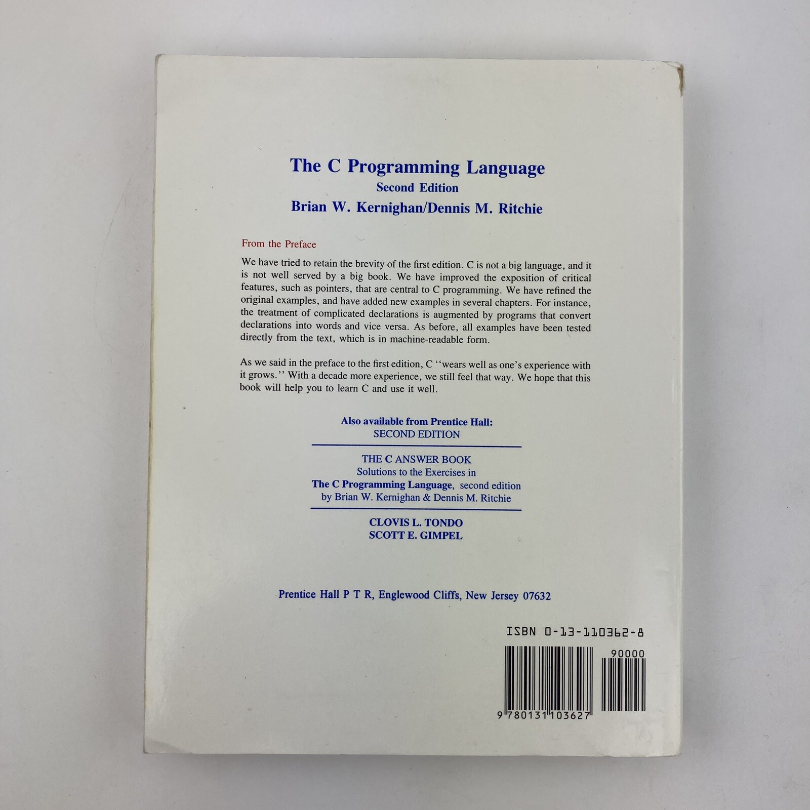 C Programming Language by Dennis Ritchie (English) Paperback Book GOOD FREE SHIP