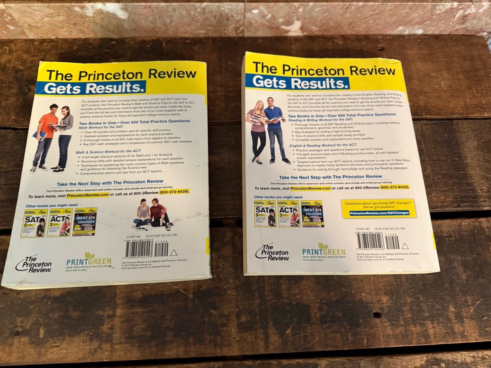 Two Book Lot SAT & ACT college test preparation books from The Princeton Review