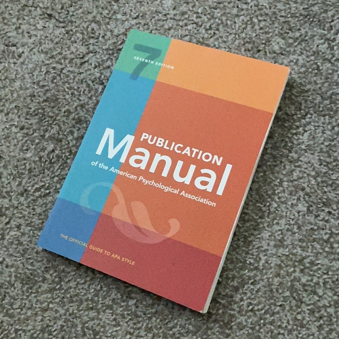 Publication Manual of the American Psychological Association 7th Edition Paperba