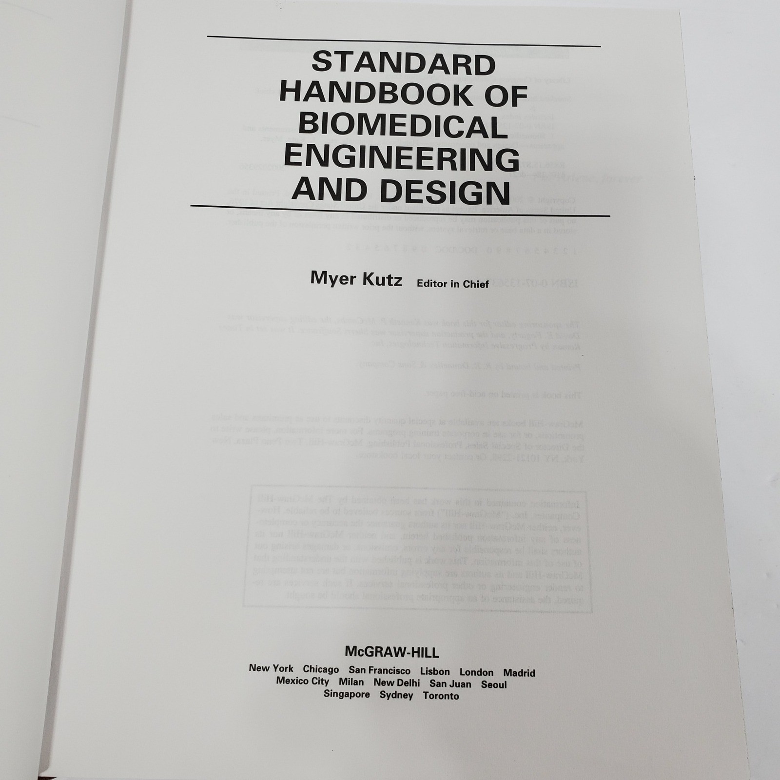 Handbook of Biomedical Engineering Design Myer Kutz Brown McGraw-Hill