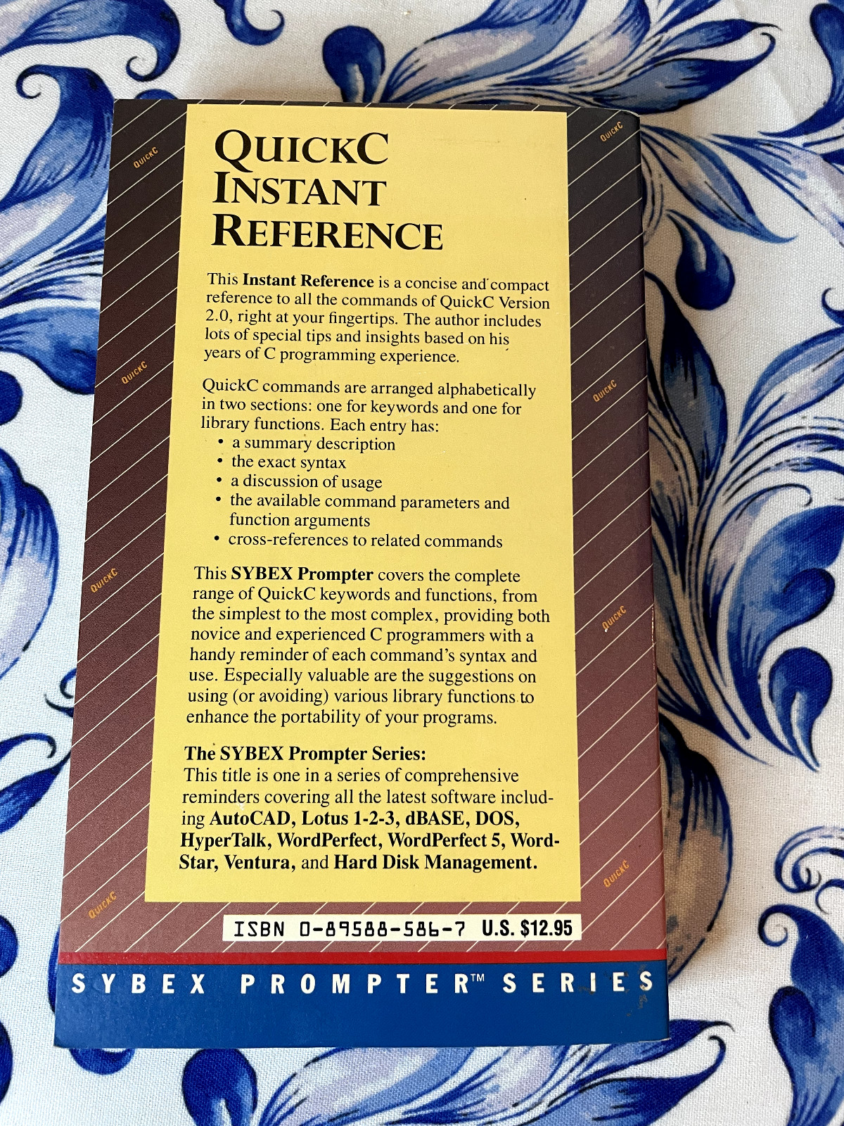 Quick C Instant Reference, J. Daniel Gifford, Paperback, For Version 2.0, 1989