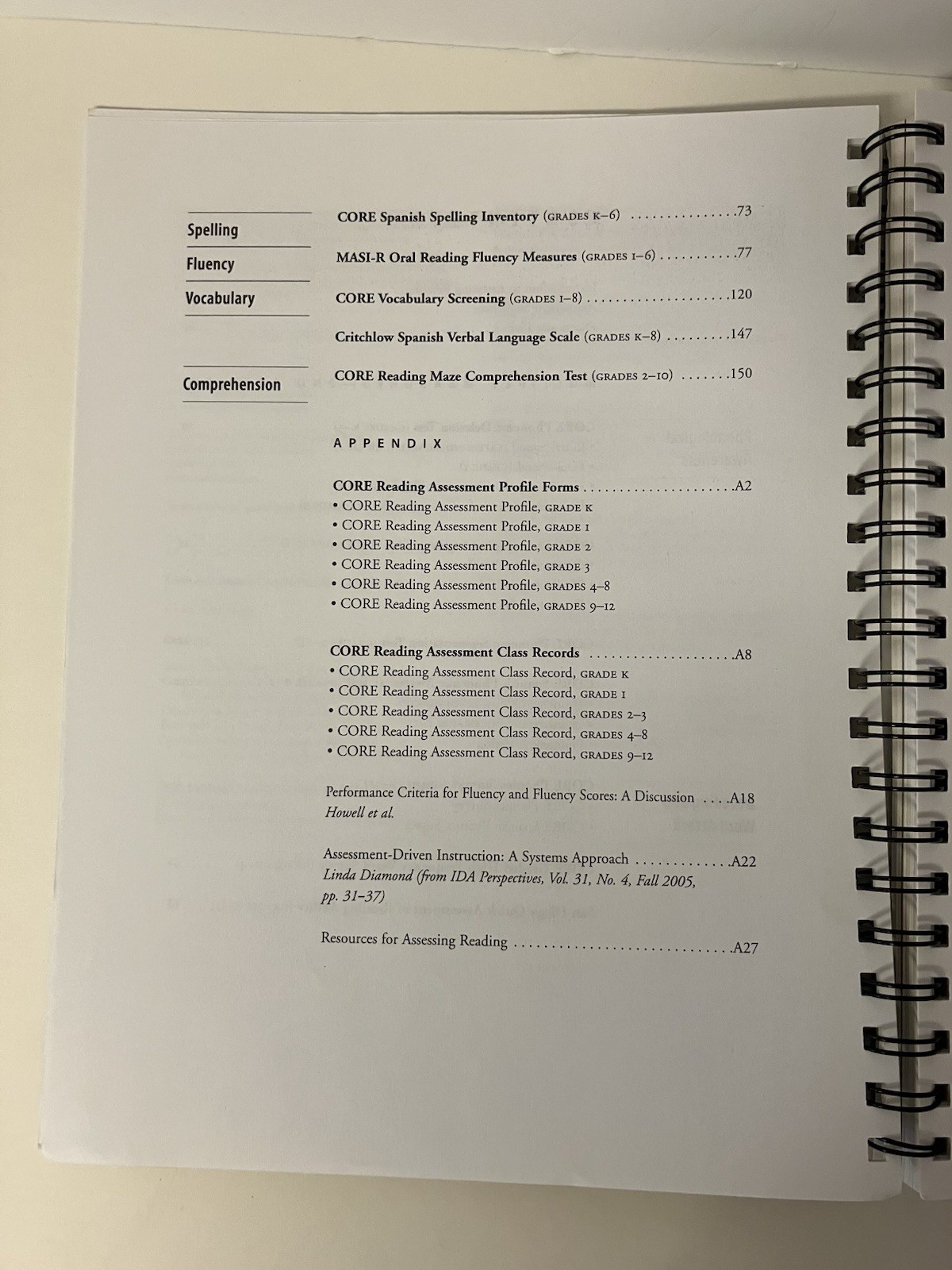 Assessing Reading Multiple Measures 2nd Edition 2007 Spiral Paperback VERY GOOD