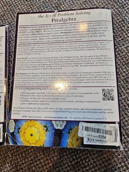 Art of Problem Solving Prealgebra 2 Book Set (Textbook and Solution Manual)