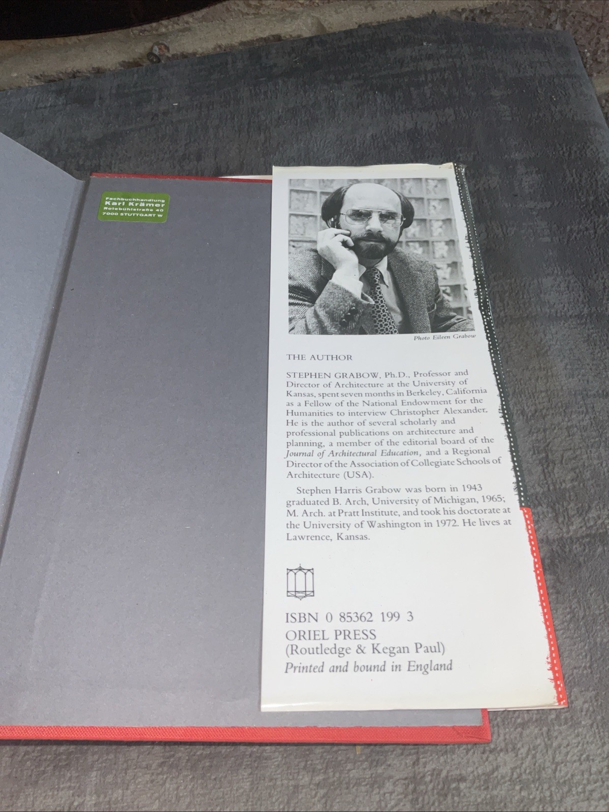 Christopher Alexander Search For a New Paradigm Architecture HB DJ 1983 1st Ed