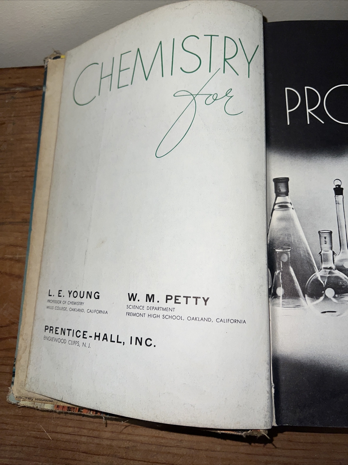 Chemistry for Progress, Textbook, Young and Betty Hard Cover, 1957 USA