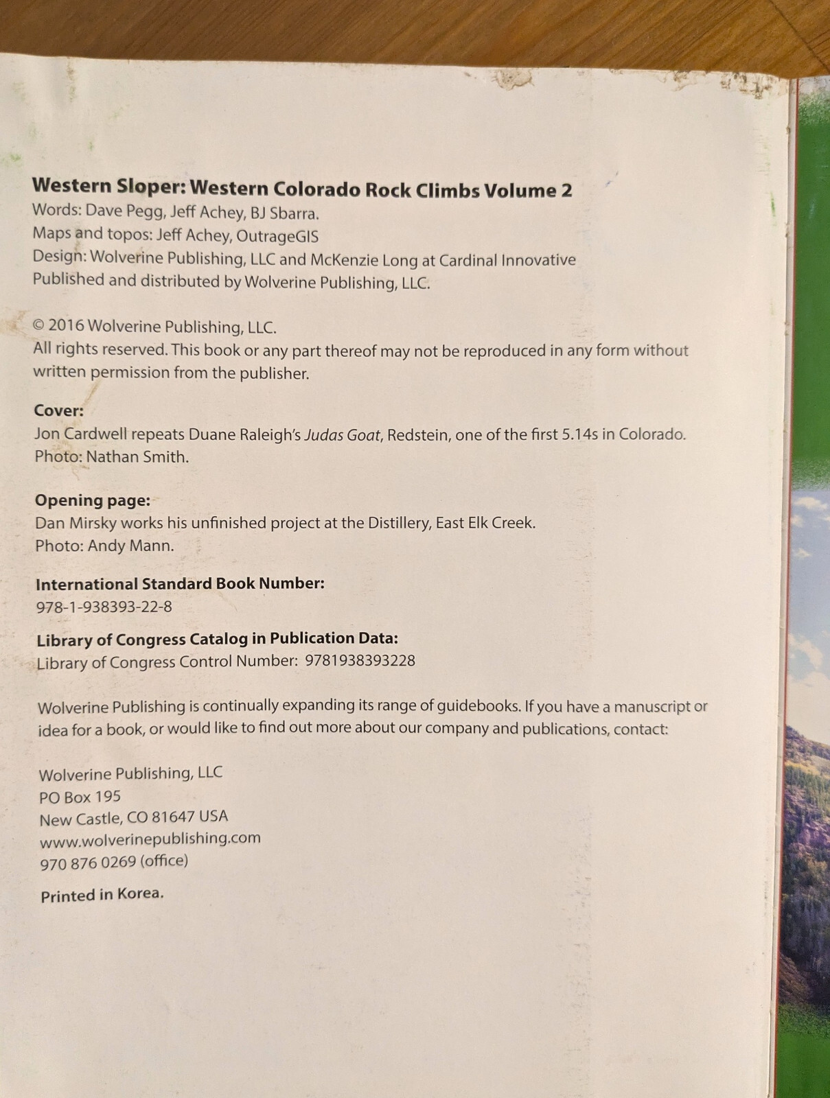 Western Sloper: Western Colorado Rock Climbs Vol. 2 (2016, Trade PB)