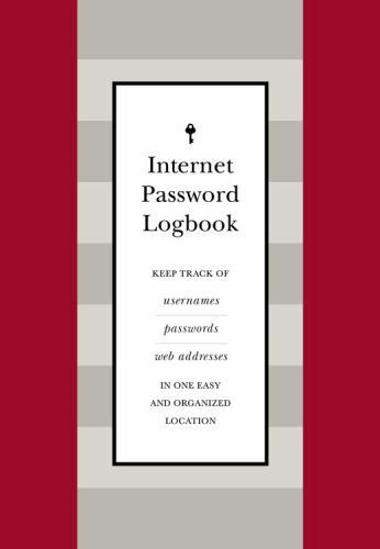 Internet Password Logbook (Red Leatherette): Keep track of usernames, passwords,