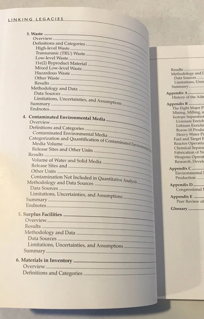US Department of Energy DOE Linking Legacies War Nuclear Weapons & Environmental