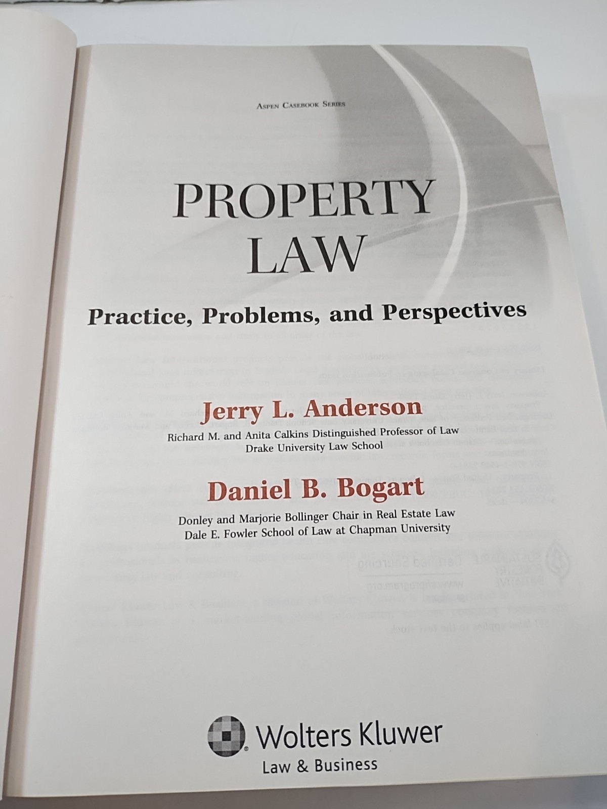 Property Law: Practice, Problems, and Perspectives ~ Aspen Casebook Hardcover