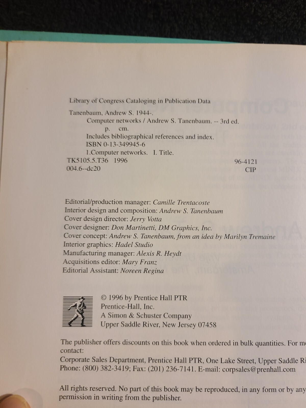 Computer Networks by Andrew S. Tanenbaum (1996, Hardcover, Third Edition)
