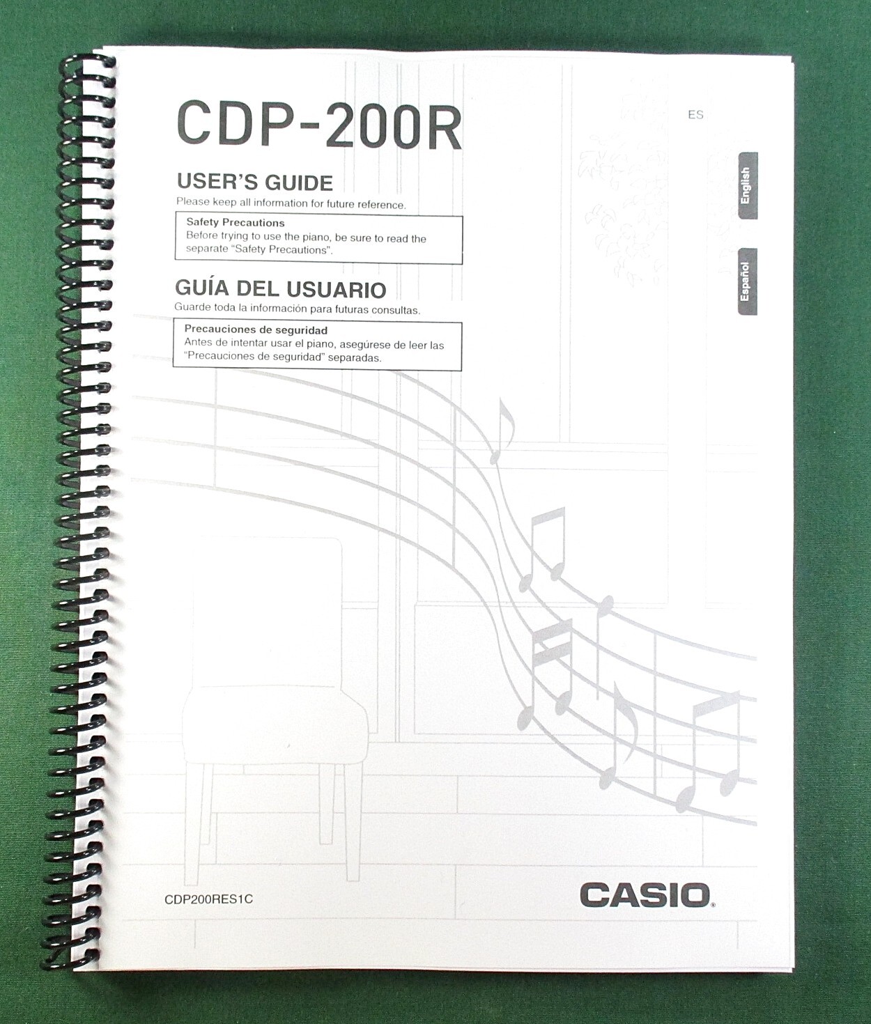Casio CDP-200R Instruction Manual: 78 Pages Coil Bound & Clear Covers!