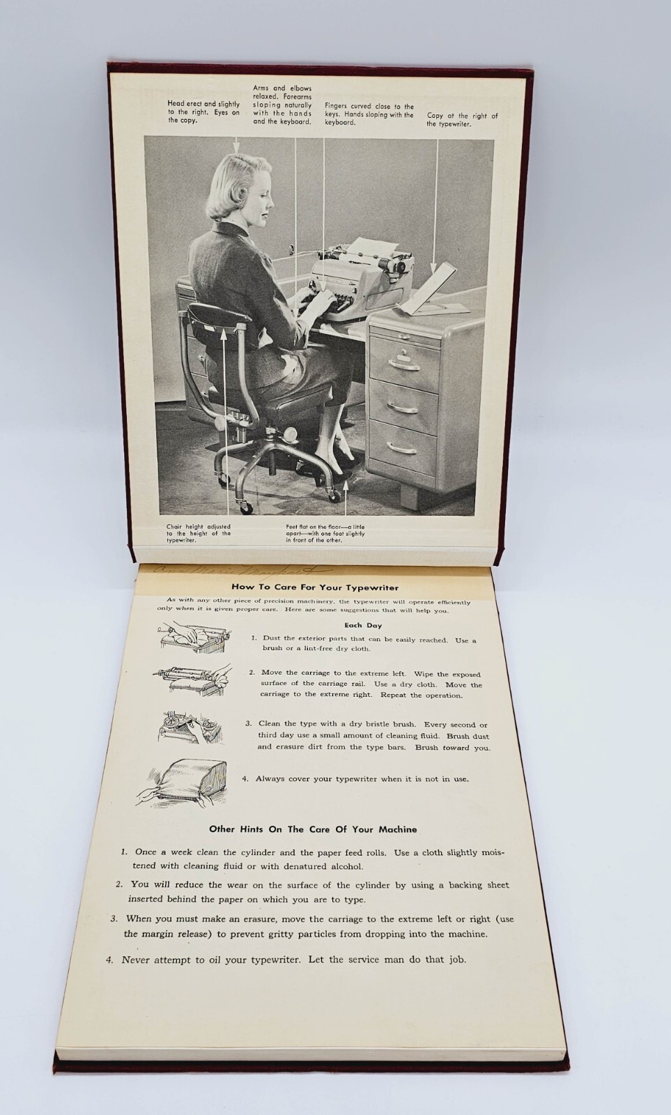 Rowe College Typing 1st Edition Hardcover Textbook Typewriter Instruction Excel