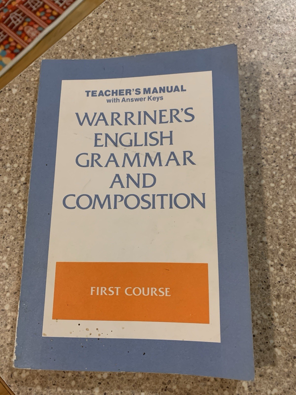 Vintage Teacher’s Manual – Warriner’s English Grammar Composition First Course