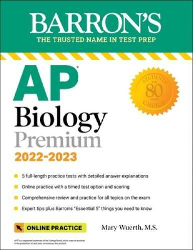 AP Biology Premium, 2022-2023: 5 Practice Tests Comprehensive Review – GOOD