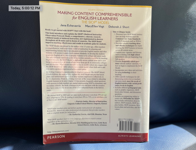 SIOP Ser.: Making Content Comprehensible for English Learners : The SIOP…