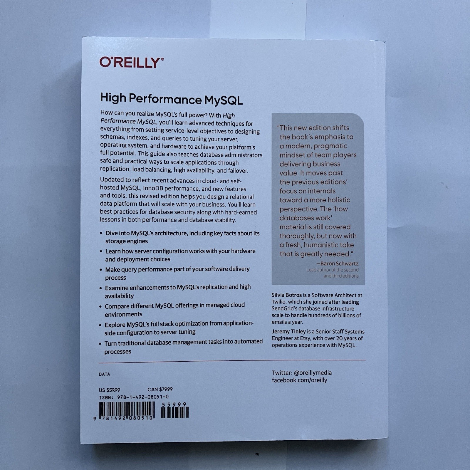 High Performance MySQL Proven Strategies – 2022 Paperback O’Reilly 4th Edition
