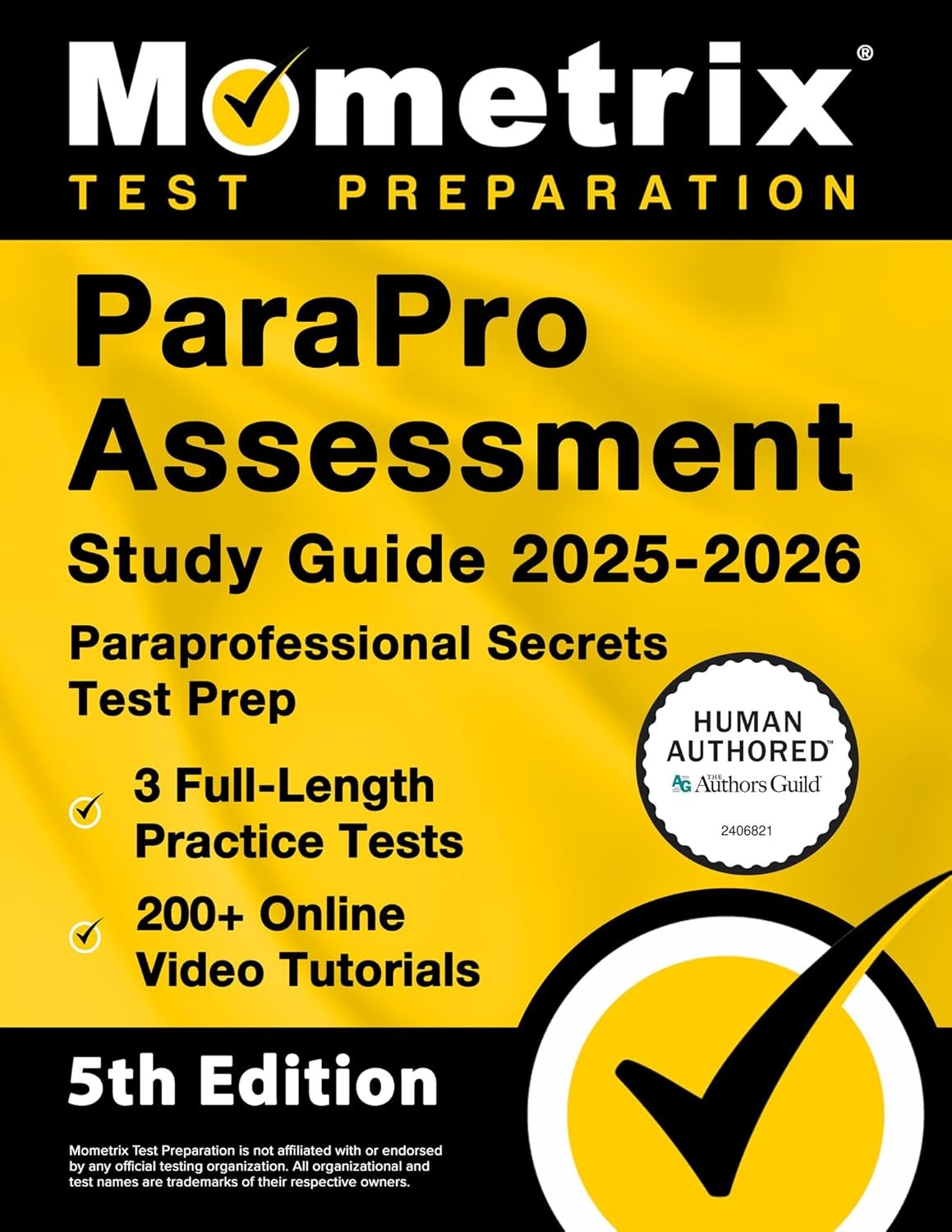 Parapro Assessment Study Guide 2025-2026 – 3 Full-Length Practice Test Paperback