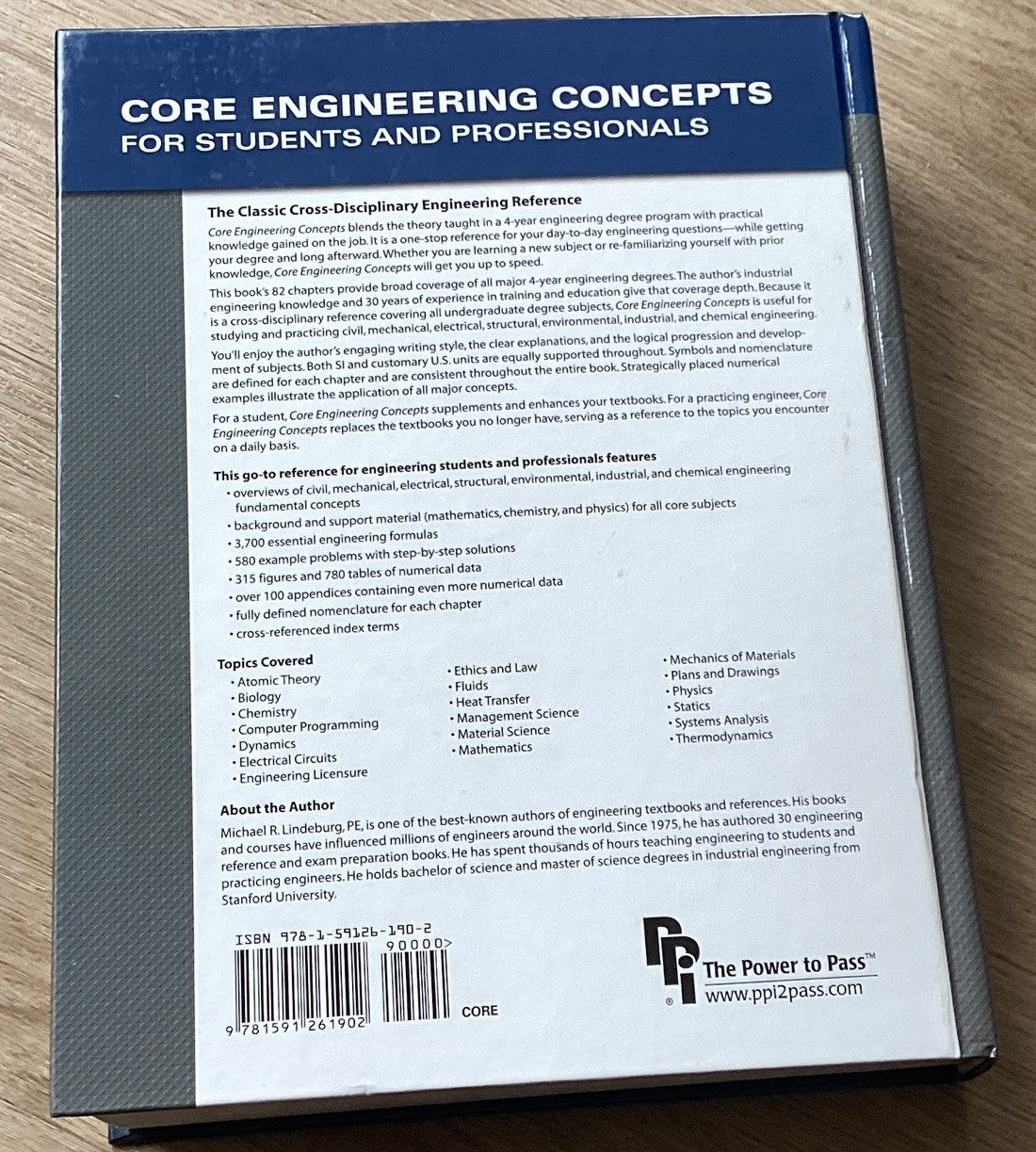 Core Engineering Concepts Lindeburg PE Paperback 2006 822p