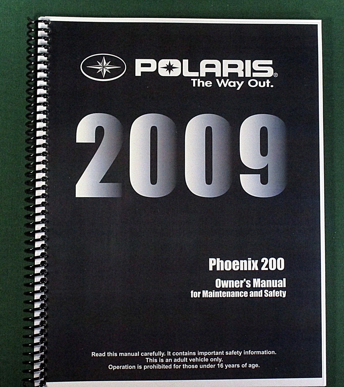 2009 Polaris Phoenix 200 ATV Owner’s Manual: 109 Pages & Protective Covers!