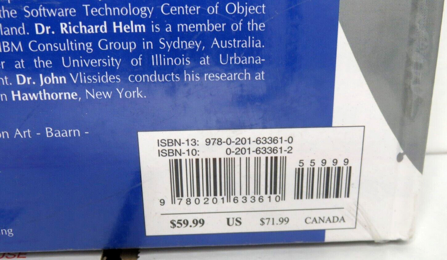 Design Patterns Elements of Reusable Object Oriented Software Book HC NEW