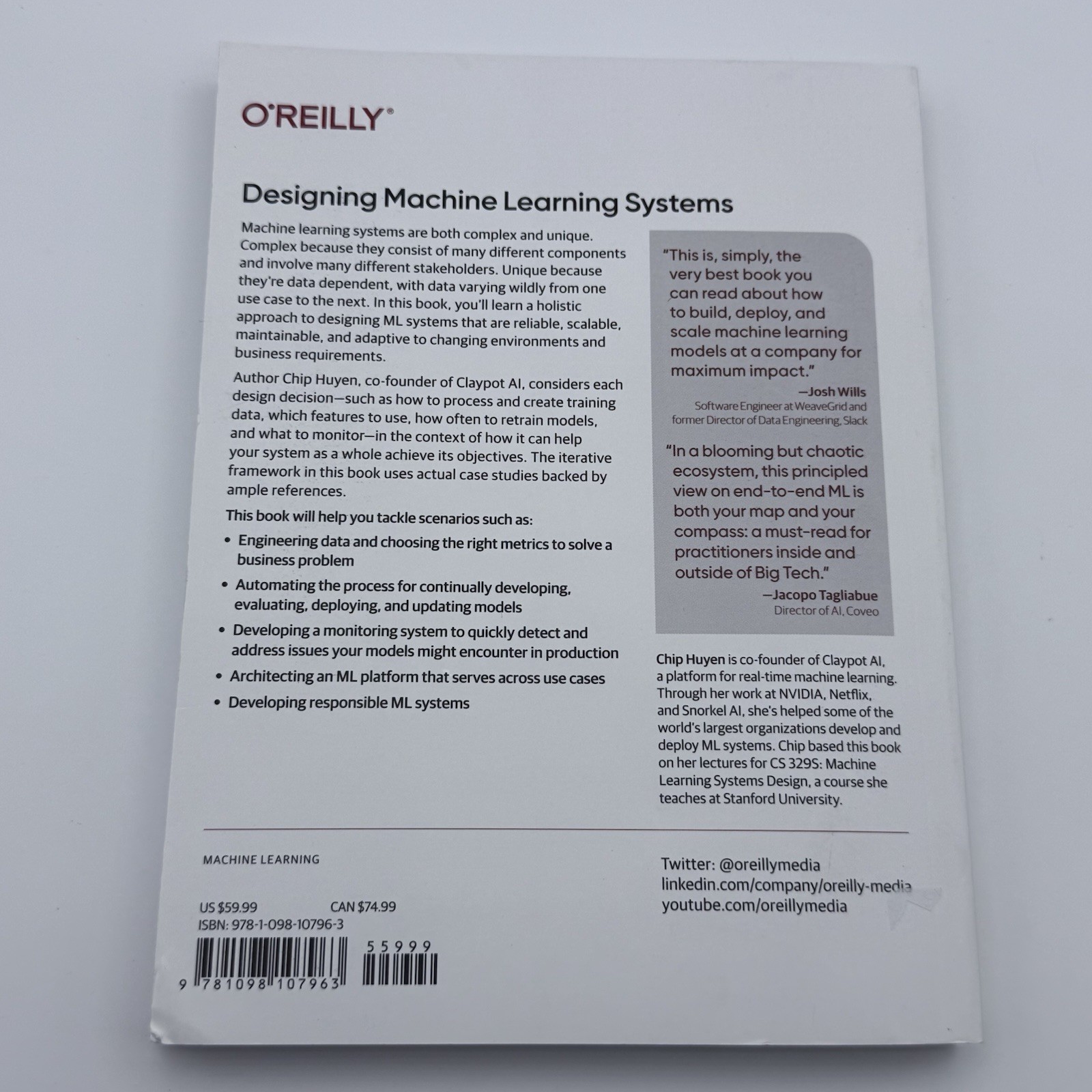 Designing Machine Learning Systems By Chip Huyen English Paperback Book O’Reilly