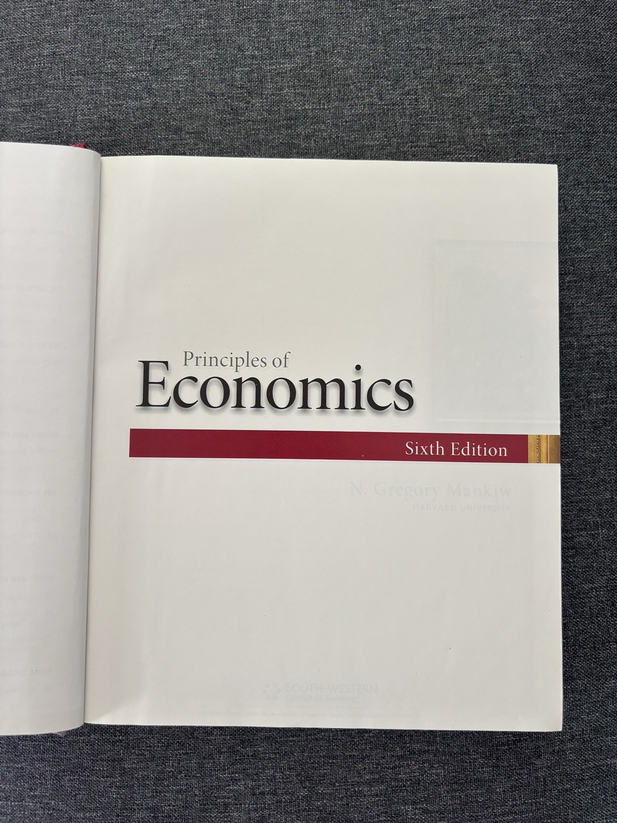 Principles of Economics Sixth Edition N. Gregory Mankiw Hardcover South-Western
