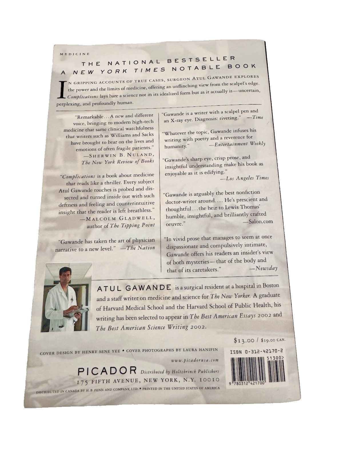 Complications: A Surgeon’s Notes on an Imperfect Science by Atul Gawande