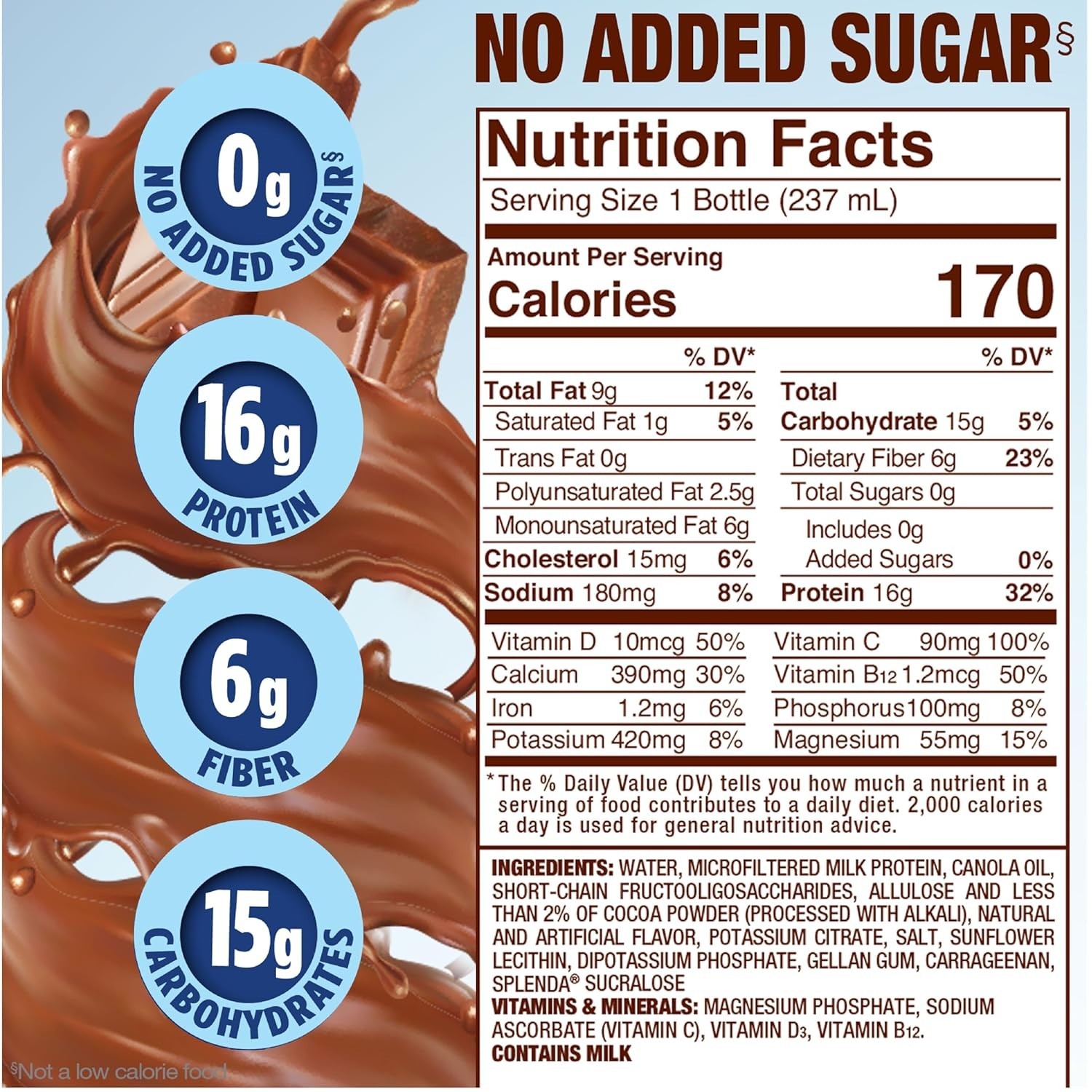 Milk Chocolate Diabetes Nutrition Shakes 8 Fl Oz Liquid Meal Replacement 24 Pack